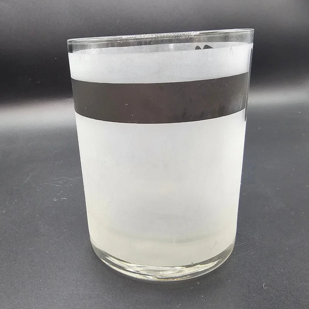 Vintage Culver Tuxedo Rocks Glass Mid Century‎ Black Tie Cocktail Barware